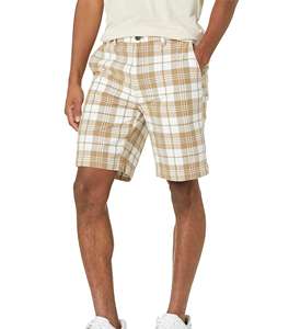Pantalon rayé à carreaux marron personnalisé pour hommes en plein air Shorts de couleur unie décontractés pour les vacances en plein air - Product Image 1