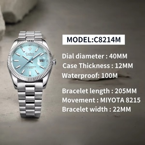 CADISEN Nouvelle montre mécanique automatique pour homme en acier inoxydable de luxe avec luminescence C3, verre saphir antireflet, étanche 100M, complète - Product Image 5
