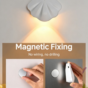 Shell Shape Smart <b>Motion</b> <b>Sensor</b> Wall <b>Light</b> LED Rechargeable Magnetic Wireless Night <b>Light</b> Bedside Doorway Staircase Corridor - Product Image 5
