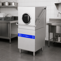 Lave-vaisselle automatique à grande vitesse en acier inoxydable pour restaurant commercial, hôtel, cuisine, avec commande tactile intelligente et cycles de lavage réglables