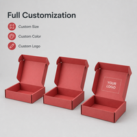 Boîte cadeau rigide pliable rouge imperméable avec doublure en éponge, couvercle à charnière, surface mate, taille standard, pliable à plat, pour promotions de vente au détail