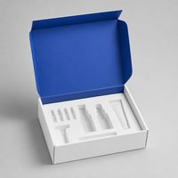 Boîte personnalisée en cuivre bleu pour kit de peptides, avec logo en relief, éponge, boîtes rigides recyclables, vente en gros, ensemble de poudre lyophilisée pour soins de la peau