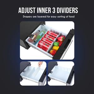 Chất lượng cao 23L nhỏ RV Tủ đông 12V Tủ lạnh mini với máy nén nhựa được xây dựng trong ngăn kéo tủ lạnh cho xe tải sản xuất nước đá - Product Image 3