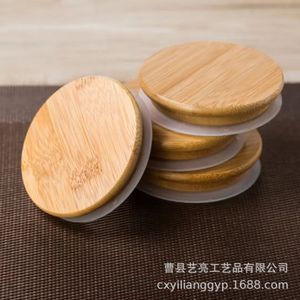 Tapas Redondas de Madera de Bambú Reutilizables para Vasos, Grado Alimenticio, Venta al por Mayor YL 812 - Product Image 3