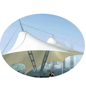 Umbrella 6M Center Pole Ptfe Structural Stadium Roof Top Tent Pvc Architecture Resort Rectangular An Tensile Membrane Structures