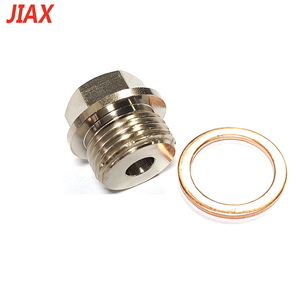 M18X1.5 1/8NPT Adaptador de sensor de temperatura de escape Agujero de 6,47mm Nueva Junta de Bolsa De Cobre niquelado de acero plateado incluida
