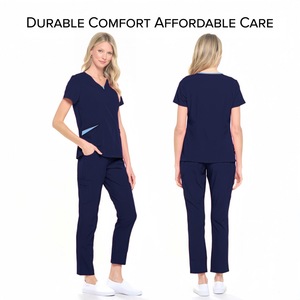 Women <b>Scrub</b> Suit Set Moisture Wicking Split Design Hospital Uniforms For Medical Workwear - Product Image 4