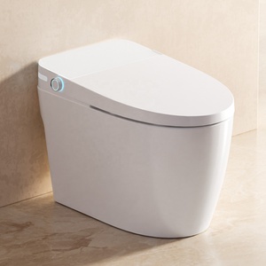 Bồn cầu thông minh điện tử có đèn ngủ cảm biến chân xả nước tự động bằng gốm sứ - Product Image 1