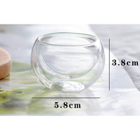 Verre borosilicaté de haute qualité, petit gobelet rond 6.5*4.5cm 5.8*3.8cm, bougeoir en verre à double paroi, pot citrouille en verre