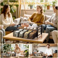 Amz Hot Wood Boîte de rangement et organisateur de sachets de thé avec tiroirs et compartiments, pour comptoir de cuisine