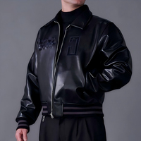Veste streetwear pour homme en cuir véritable de haute qualité, personnalisée, avec patchs brodés en chenille, imperméable, style universitaire