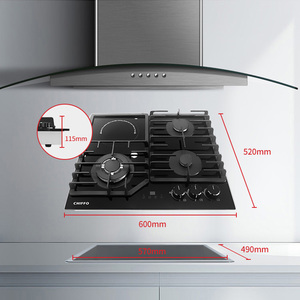 Table de cuisson à gaz encastrable <span class=keywords><strong>4</strong></span> brûleurs de haute qualité en acier inoxydable pour usage commercial, hôtelier et domestique, idéale pour l'extérieur - Product Image 5