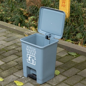 Pedal Plastic Trash Can 30L Rectangular HDPE Indoor Outdoor Recycling <b>Bin</b> - Product Image 3