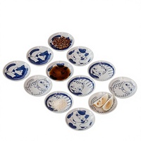 Assiettes rondes jetables en céramique à motif de chat créatif et mignon pour sauces et vinaigres – Idéales pour la rentrée scolaire et la maison