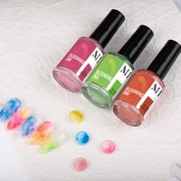 MH Private label Encre marbrée couleur néon Aquarelle Fleur liquide Blooming Alcool Encre Gel Vernis Nail Art Design Logo OEM