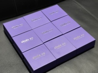 Boîte à bijoux et pochettes en papier gaufré carré personnalisées, couleur violette, avec aimant, pour la Saint-Valentin