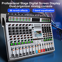 Table de Mixage Audio DJ Professionnelle TX-12 12 Canaux avec Console de Mixage et 99 Effets Numériques DSP pour Cartes Son Audio