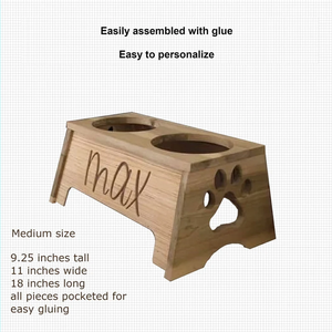 ODM OEM Eco-Friendly <b>Dog</b> <b>Bowls</b> <b>Personalised</b> Wood Double Dish Pet Feeding Station Unique Automatic Charging Pet <b>Bowls</b> - Product Image 3