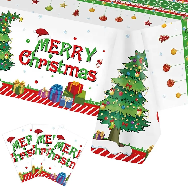 Yılbaşı dekoru ations Merry Christmas masa örtüsü yılbaşı dekoru dikdörtgen masa örtüsü noel partisi dekorasyonu malzemeleri
