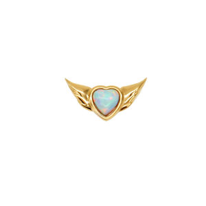 Lotus 9K 14K 18K Yellow Solid Gold Angel Wing Luxury Threaded Flat Back Fine Earrings <b>Piercing</b> <b>Jewelry</b> - Product Image 2