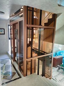 Mini elevador moderno de 2 pisos <span class=keywords><strong>para</strong></span> casa, Unidad de CA sin engranajes <span class=keywords><strong>para</strong></span> villas, elevador de escaleras con precio económico - Product Image 2