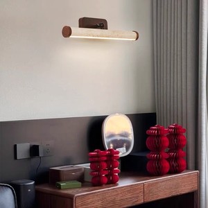 Yellow Travertine Wall Lamp Led Warm White Matte Finish Bathroom Vanity <b>Lighting</b> 400x100mm - Product Image 4