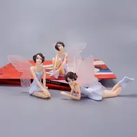 الصلبة PVC زهرة الجنية فتاة دمية على شكل أميرة مع الملاك أجنحة لسطح المكتب كعكة الديكور الحلي