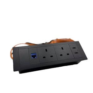 LEGA Industrial Desktop Power Strip Hidden Cat6A Puerto DE DATOS USB UK Toma de corriente 20W 2 Salidas de CA 3M Longitud del cable 13A Nominal - Product Image 1