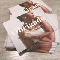 Tarjetas de Felicitación y Postales de Regalo de Papel Texturizado Impreso a Todo Color con Logotipo Personalizado de Buena Calidad, Acabado Mate/Brillante con Barniz UV