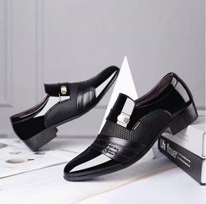 Chaussures de mariage pour hommes en cuir véritable, confortables, souples, à bout en acier, à plateforme, à lacets, avec design respirant - Product Image 3