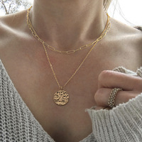 Collar de Cadena de Eslabones Tipo Clip Impermeable y Antideslustre de Acero Inoxidable con Cierre OT de 18K para Mujer