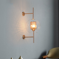Applique murale en verre moderne nordique minimaliste LED créative blanc chaud Auto pour salle de bain vente couloir Villa salon allée décor