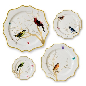 Service de table en céramique Offre Spéciale bon marché vaisselle avec papillon Royal Vajillas assiettes en céramique pour location de mariage de luxe - Product Image 2