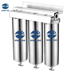 HH3-10A 10 Inch 3 Trappen Waterzuiveraar Roestvrijstalen Waterzuiveringssysteem Drievoudige Filterbehuizing - Product Image 2
