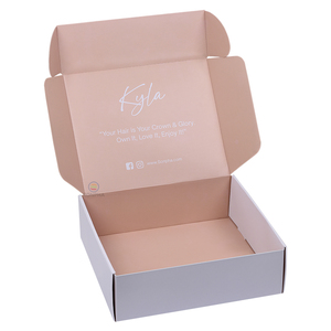 Design Packaging Custom Printed White Pink Unique Corrugated Shipping Boxes Custom Logo Cardboard Mailer Box