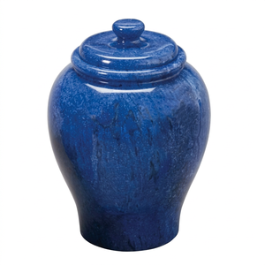Urna Funeraria de Mármol Azul Real para Adultos, Pulida, Ecológica, Biodegradable, Duradera, Personalizable, Recuerdo Conmemorativo para Cenizas Humanas - Product Image 1