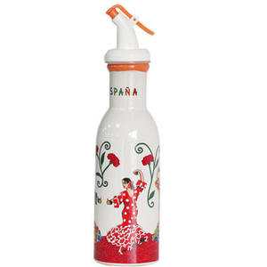 Botella de aceite de oliva de cerámica de estilo español, dispensador de vinagrera, salsa de soja, con tapa, 100ML - Product Image 6