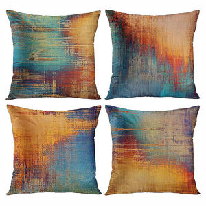 Fundas De Almohada MA-99 fundas de almohada decorativas con pintura de óxido desordenado azul y naranja abstracto Vintage - Product Image 1