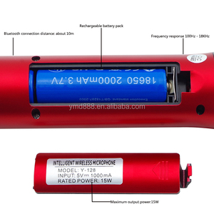 Micrófono Inalámbrico de Condensador de Alta Potencia de 15W para Altavoces, Karaoke, Cine en Casa, con Luces LED, de Plástico - Product Image 5