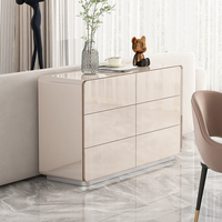 Commode Lxyx de luxe couleur champagne à 5 tiroirs, éco-responsable, modulaire, minimaliste, pour chambre à coucher, rangement au pied du lit, grande capacité