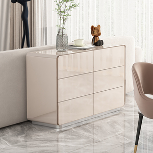 Lxyx Luxury Champagne Color 5 Drawer <b>Chest</b> Eco Friendly Modular Minimalist Bedroom <b>Storage</b> Cabinet Home Bed End <b>Large</b> Capacity - Product Image 5