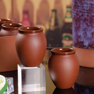 Verres à shot en argile rouge M 2oz, verres à tequila mexicains miniatures en argile, pots Cantaritos, verres à shot - Product Image 5