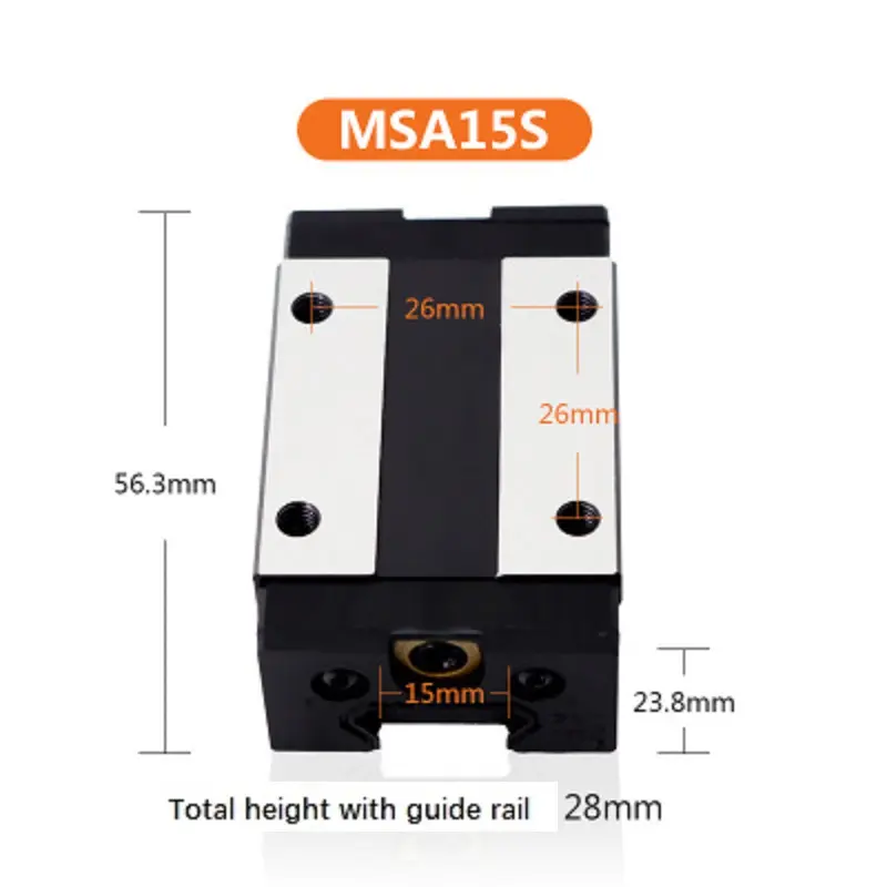 MSA15S linear guide slider low group linear guide bearing steel sliding bearing flange type domestic precision slid