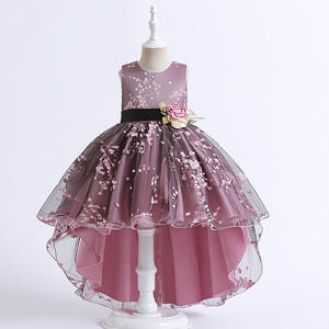 Haute qualité <span class=keywords><strong>belle</strong></span> princesse robes de fête d'<span class=keywords><strong>anniversaire</strong></span> pour les filles vêtements à volants d'été pour bébés et enfants motif solide - Product Image 3