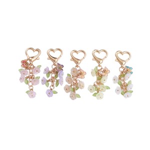 Summer <b>Sweet</b> Heart Lobster Clasp Keychain Colorful Double Petal Flower Bag Charm for Women Fresh Butterfly Pendant Wholesale - Product Image 5