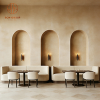 Ensemble de meubles de restaurant en bois rond et courbé, comprenant un canapé, une table et des chaises, pour café et salon de thé