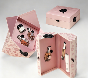 Caja de regalo magnética de cartón para perfume de aceite esencial rojo, caja de aceite personalizada de lujo con forma especial. - Product Image 2