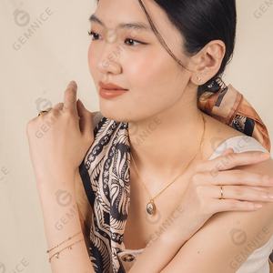 보석 우아한 925 실버 보석 골드 도금 사용자 정의 스타 하늘 흑백 어머니 진주 펜던트 목걸이 - Product Image 6