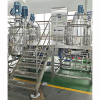 Mélangeur automatique de dentifrice en acier inoxydable avec agitateur et aspiration, capacité 1000 L, puissant pour la fabrication de dentifrice