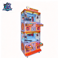 Promotion : Machine à griffes à monnayeur double niveau pour 4 joueurs, attrape-poupées, jeu d'arcade commercial pour centre commercial